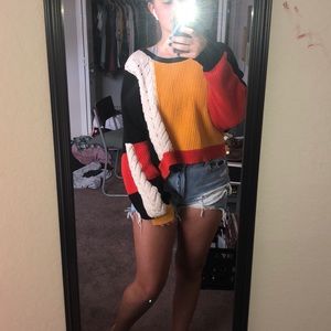 color block sweater